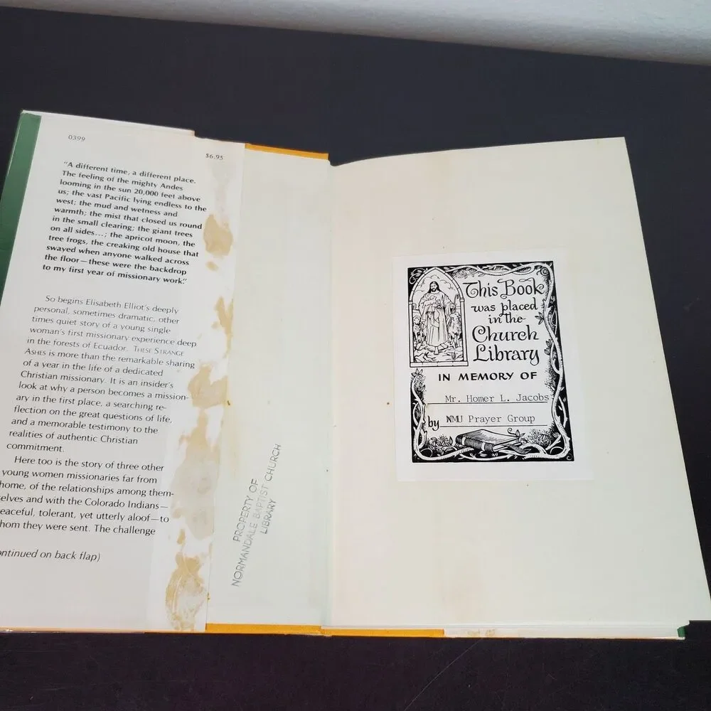These Strange Ashes Elisabeth Elliot 1975 HC DJ Missionary EX-LIB